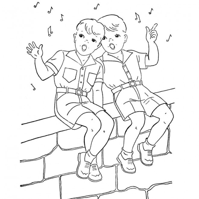 Dessin A Imprimer Fille Et Garcon / Coloriage Bébés Fille et Garçon a
