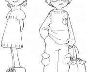 Coloriage Les vêtements d'une fille et d'un garçon