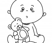 Coloriage et dessins gratuit Ours en peluche et bébé à imprimer