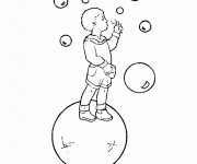 Coloriage Un gar&ccedil;on fait des bulles