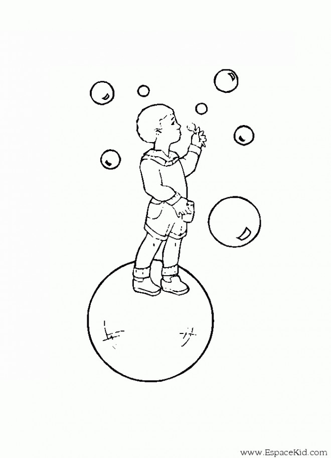 Coloriage et dessins gratuits Un garçon fait des bulles à imprimer