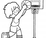 Coloriage Un petit joueur de Basketball