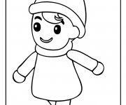 Coloriage Une fille portant un bonnet