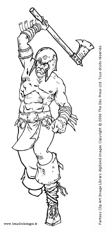 Coloriage et dessins gratuits Combattant de Viking à imprimer