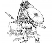 Coloriage et dessins gratuit Dessin Guerrier Viking à imprimer