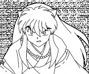 Coloriage Guerrière Inu Yasha dessin animé