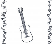 Coloriage Amour de Guitare