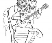 Coloriage Clown joue de la guitare