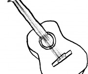 Coloriage Dessin de guitare facile