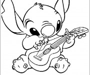 Coloriage Dessin guitare pour les enfants