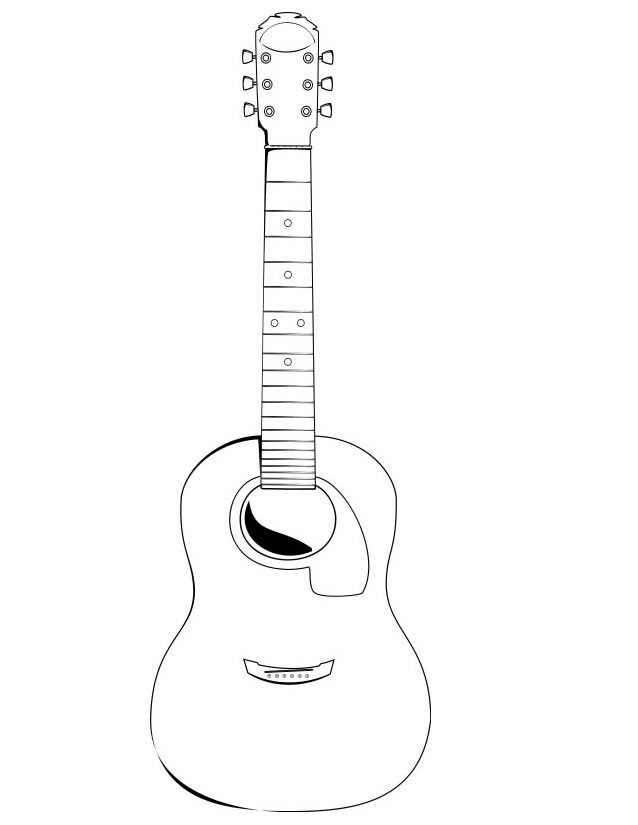 Coloriage et dessins gratuits Dessin sur guitare à imprimer