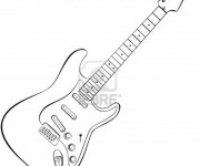 Coloriage Guitare acoustique