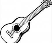 Coloriage Guitare acoustique à imprimer