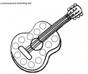 Coloriage Guitare classique