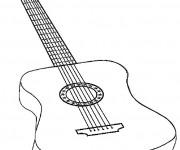 Coloriage et dessins gratuit Guitare en couleur à imprimer