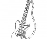 Coloriage Guitare Rock