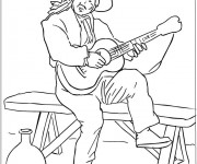 Coloriage Guitariste classique