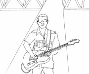 Coloriage et dessins gratuit Guitariste en plein spectacle à imprimer