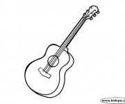 Coloriage Guitariste Guitare simple