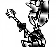 Coloriage Guitariste humoristique