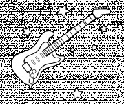 Coloriage Guitariste rock instrument de musique