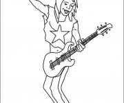 Coloriage Guitariste rock star