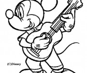 Coloriage Mickey Mouse Guitariste