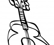 Coloriage une guitare en 3d