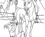 Coloriage Cheval indien têtu