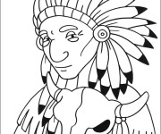 Coloriage Indien dessin facile couleur