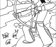 Coloriage Indien en chasse