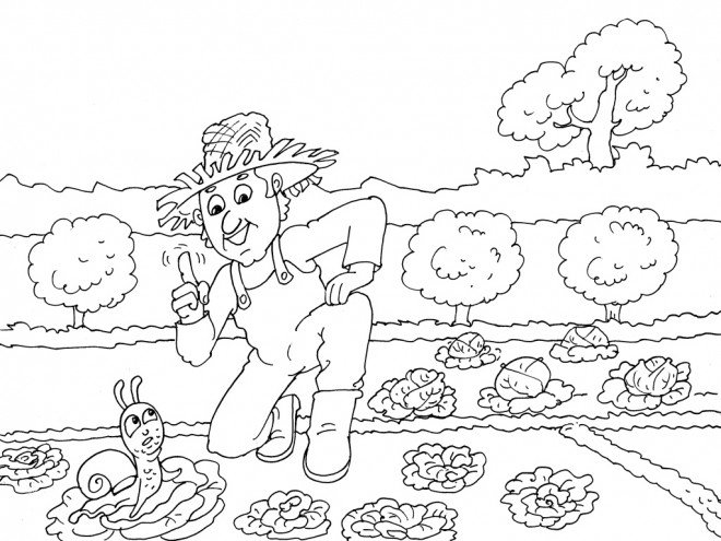 Coloriage Jardin Hugo Lescargot Dessin Gratuit à Imprimer