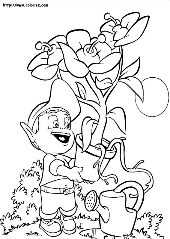 Coloriage et dessins gratuits Jardinier enfant et grosse fleur à imprimer