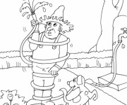 Coloriage Jardinier humoristique