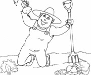 Coloriage et dessins gratuit Jardinier moisson à imprimer