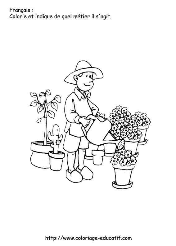 Coloriage et dessins gratuits Métier de jardinier à imprimer