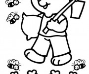 Coloriage Ours fermier et les abeilles