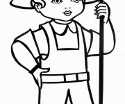 Coloriage Pelle jardinier