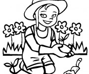 Coloriage Petite jardinière