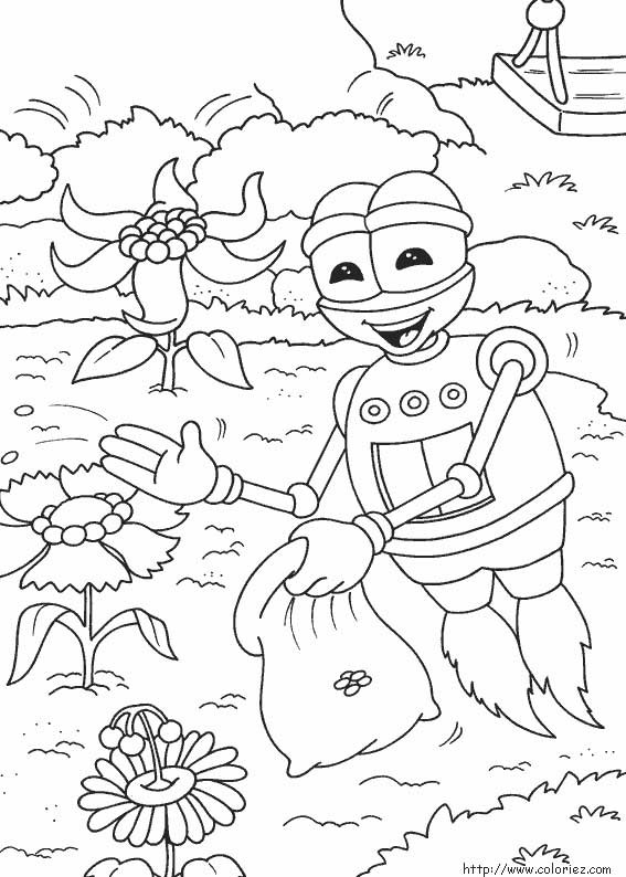 Coloriage et dessins gratuits Un Robot Jardinier à imprimer