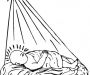 Coloriage et dessins gratuit Jésus Bébé à imprimer