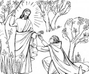 Coloriage et dessins gratuit Jésus Christ à découper à imprimer