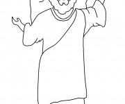 Coloriage J&eacute;sus Christ te regarde