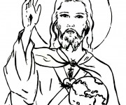 Coloriage J&eacute;sus Enseignement