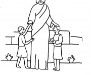 Coloriage J&eacute;sus et Les Petits