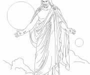 Coloriage et dessins gratuit Jésus prie à imprimer