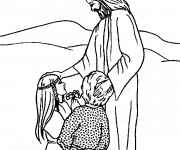 Coloriage J&eacute;sus source d'amour