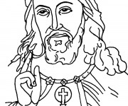 Coloriage Le Regard de Jésus Christ