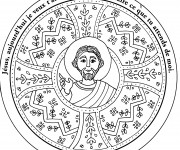 Coloriage Mandala J&eacute;sus
