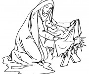 Coloriage Marie et Le Petit Jésus